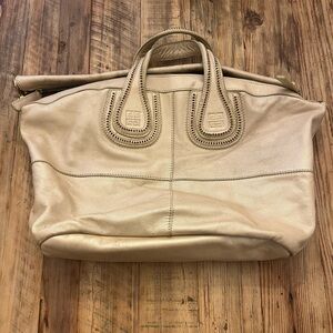 Givenchy Nightingale Satchel Studded Leather Bag Large Gold